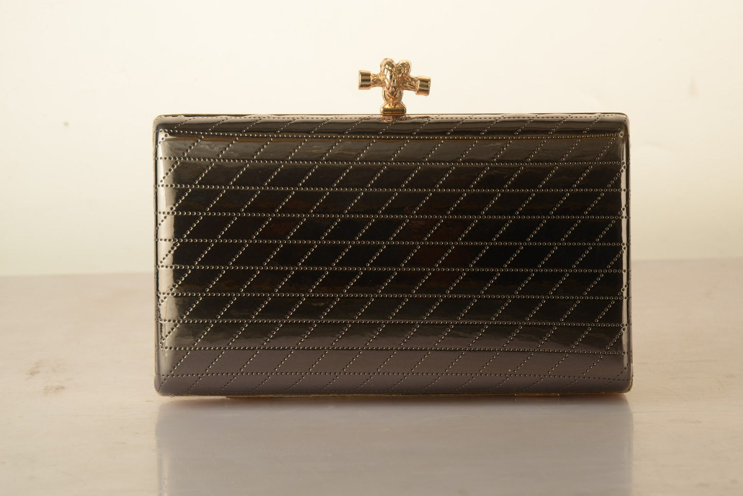 Vintage Knot Clutch Detachable gold sling chain