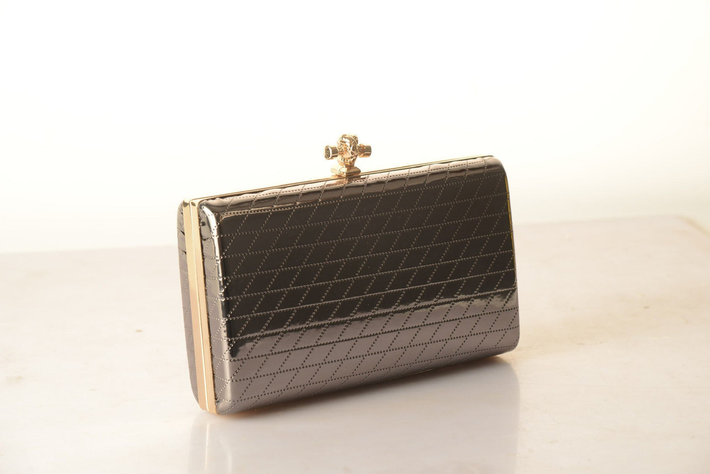 Vintage Knot Clutch Detachable gold sling chain
