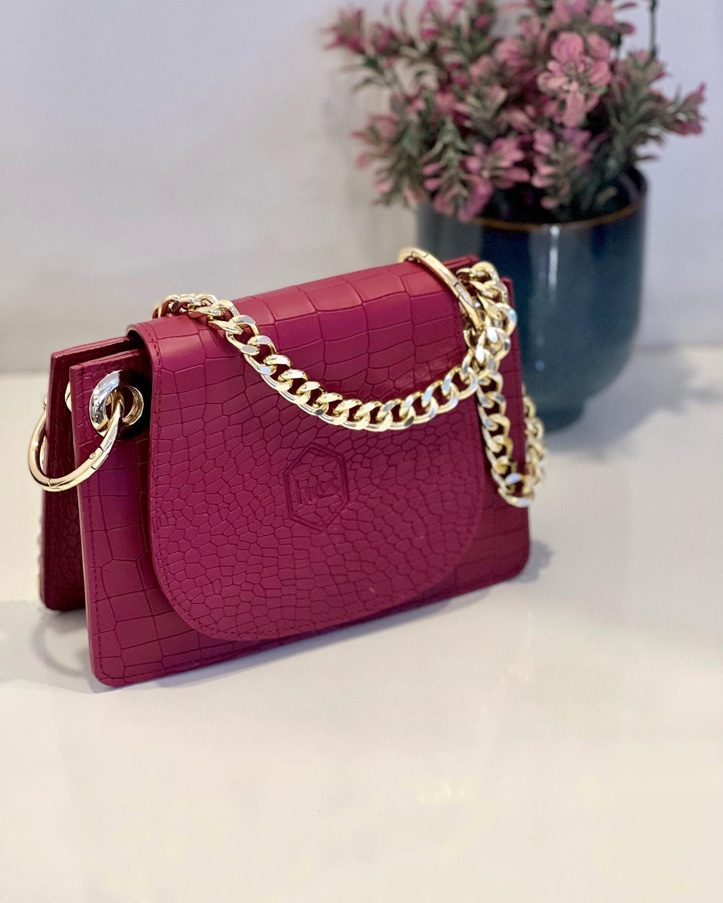 Mini Croc Shoulder Bag