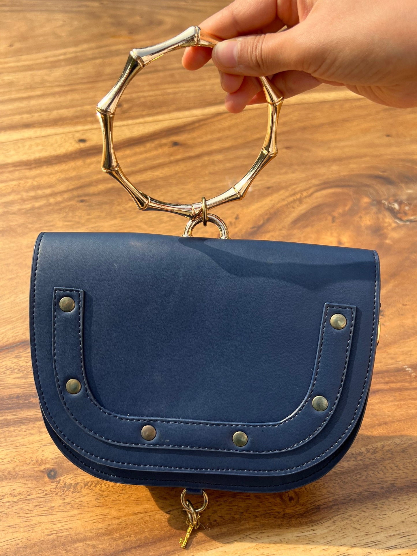 Crescent Bag with Top Ring Handle